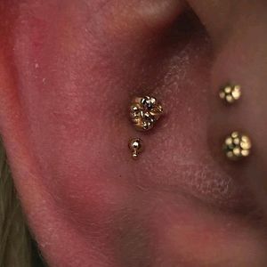 BVLA gold double bead threadless press fit end